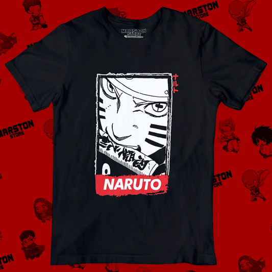 Polera negra Naruto con diseño de Naruto Uzumaki