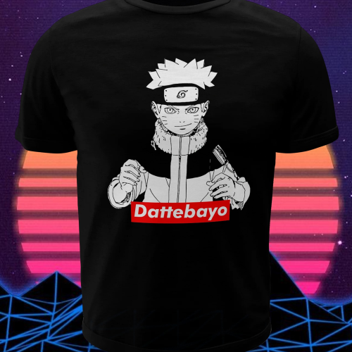 Polera negra Naruto con diseño de Naruto Uzumaki
