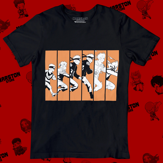 Polera negra Naruto con diseño de Naruto Uzumaki