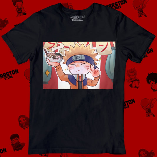 Polera negra Naruto con diseño de Naruto Uzumaki