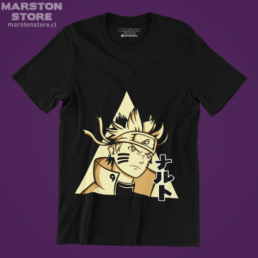 Polera negra Naruto con diseño de Naruto Uzumaki