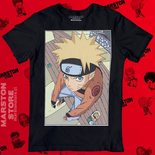 Polera negra Naruto con diseño de Naruto Uzumaki