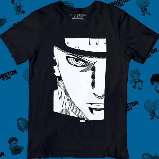 Polera negra Naruto con diseño de Pain