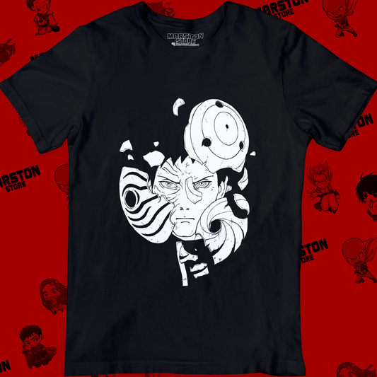 Polera negra Naruto con diseño de Pain