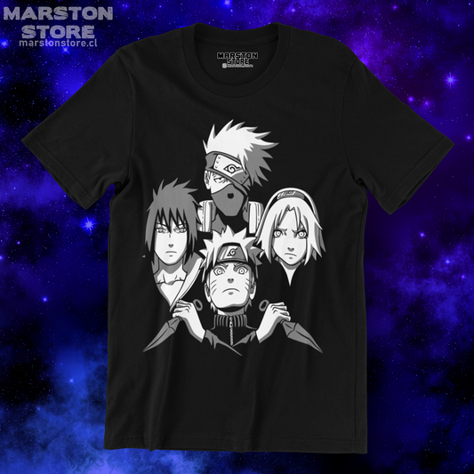 Polera negra Naruto Queen con diseño de anime