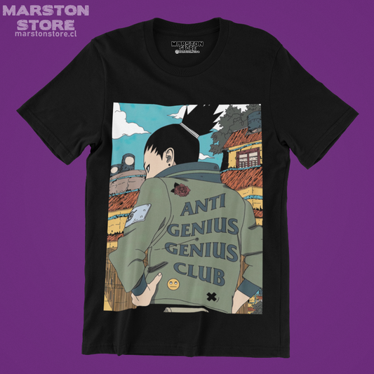 Polera negra Naruto con diseño de Shikamaru Nara