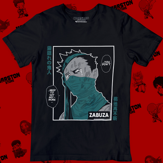 Polera negra Naruto con diseño de Zabuza Momochi