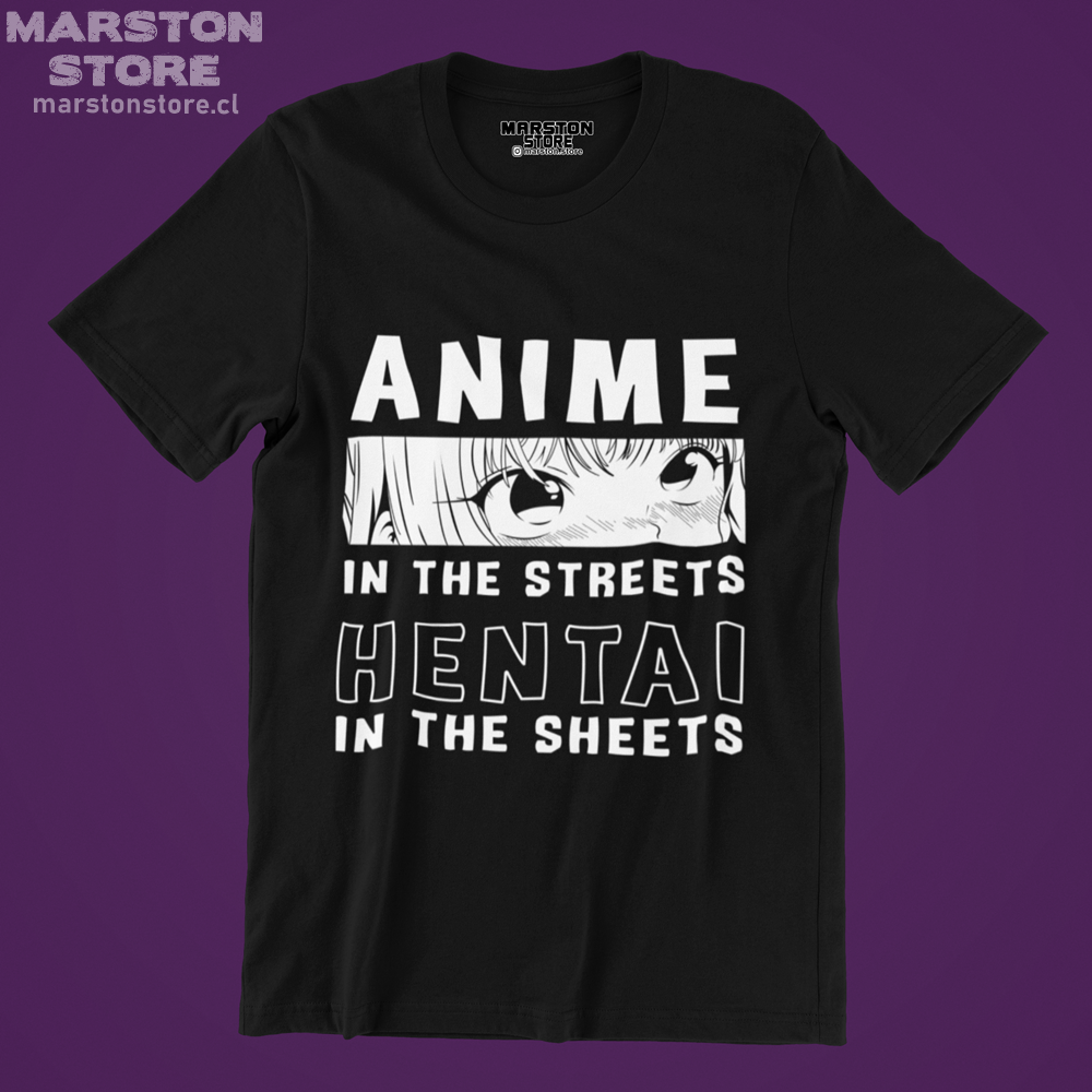 Polera negra Anime in the Streets Hentai in the Sheets