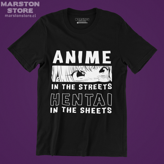 Polera negra Anime in the Streets Hentai in the Sheets