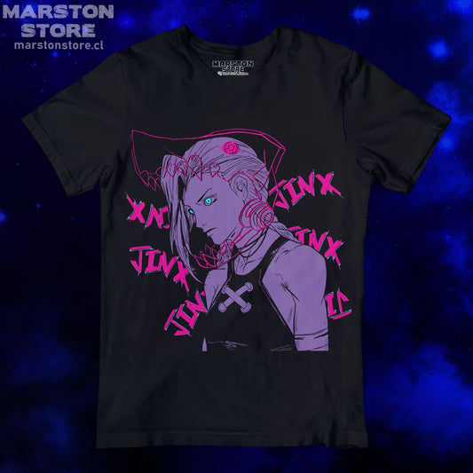 Polera negra de Arcane con Jinx