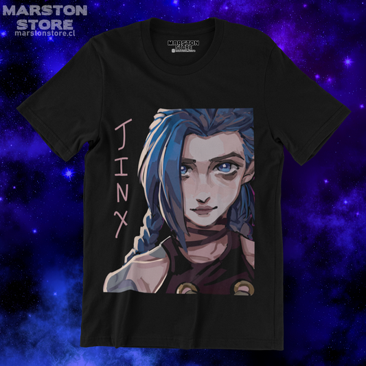 Polera negra de Arcane con Jinx