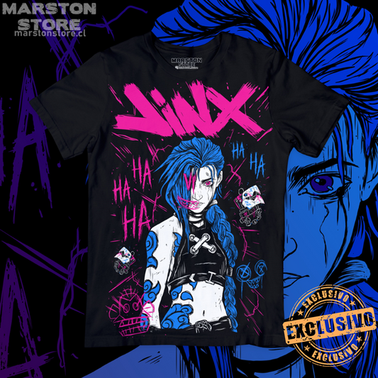 Polera negra de Arcane con Jinx