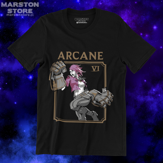 Polera negra de Arcane con Vi