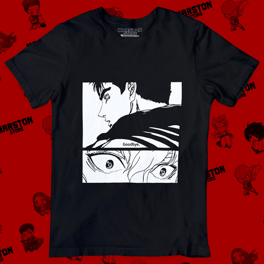 Polera negra de Berserk con diseño inspirado en el manga