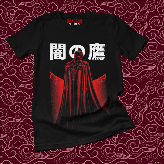Polera negra de Berserk con diseño de Griffith