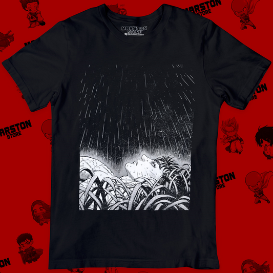 Polera negra de Berserk con diseño de Guts