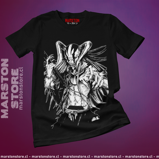 Polera negra de Bleach con diseño anime