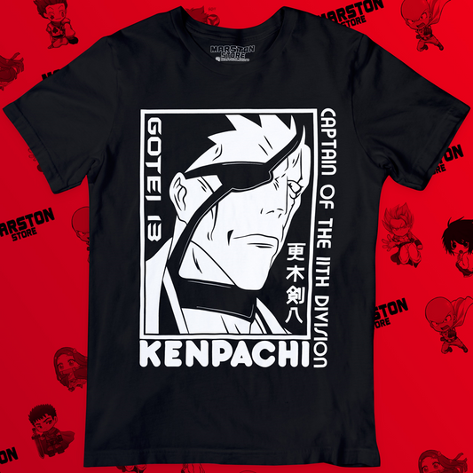 Polera negra de Bleach con Kenpachi Zaraki