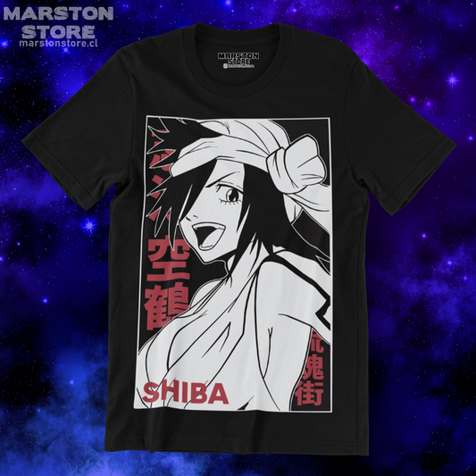 Polera negra de Bleach con diseño Shiba