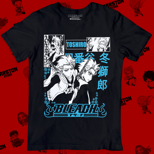 Polera negra de Bleach con Toshiro Hitsugaya