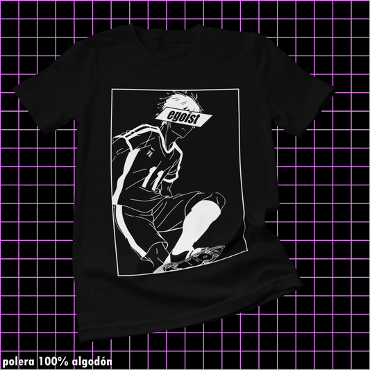 Polera negra de Blue Lock con diseño anime