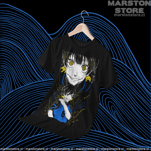 Polera negra de Blue Lock con Meguru Bachira