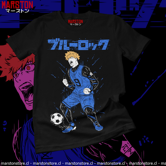 Polera negra de Blue Lock con Rensuke Kunigami
