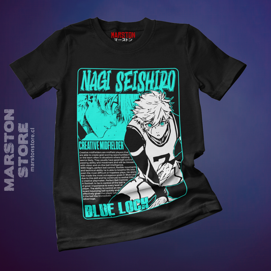 Polera negra de Blue Lock con Seishiro Nagi