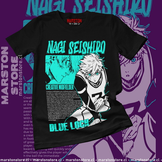 Polera negra de Blue Lock con Seishiro Nagi