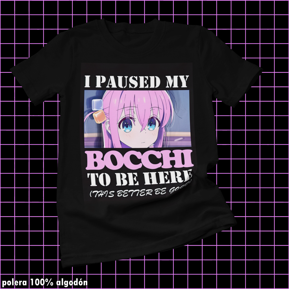 Polera negra de Bocchi the Rock! con Hitori Gotoh