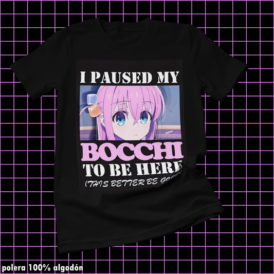 Polera negra de Bocchi the Rock! con Hitori Gotoh