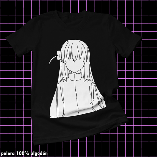 Polera negra de Bocchi the Rock! con Hitori Gotoh
