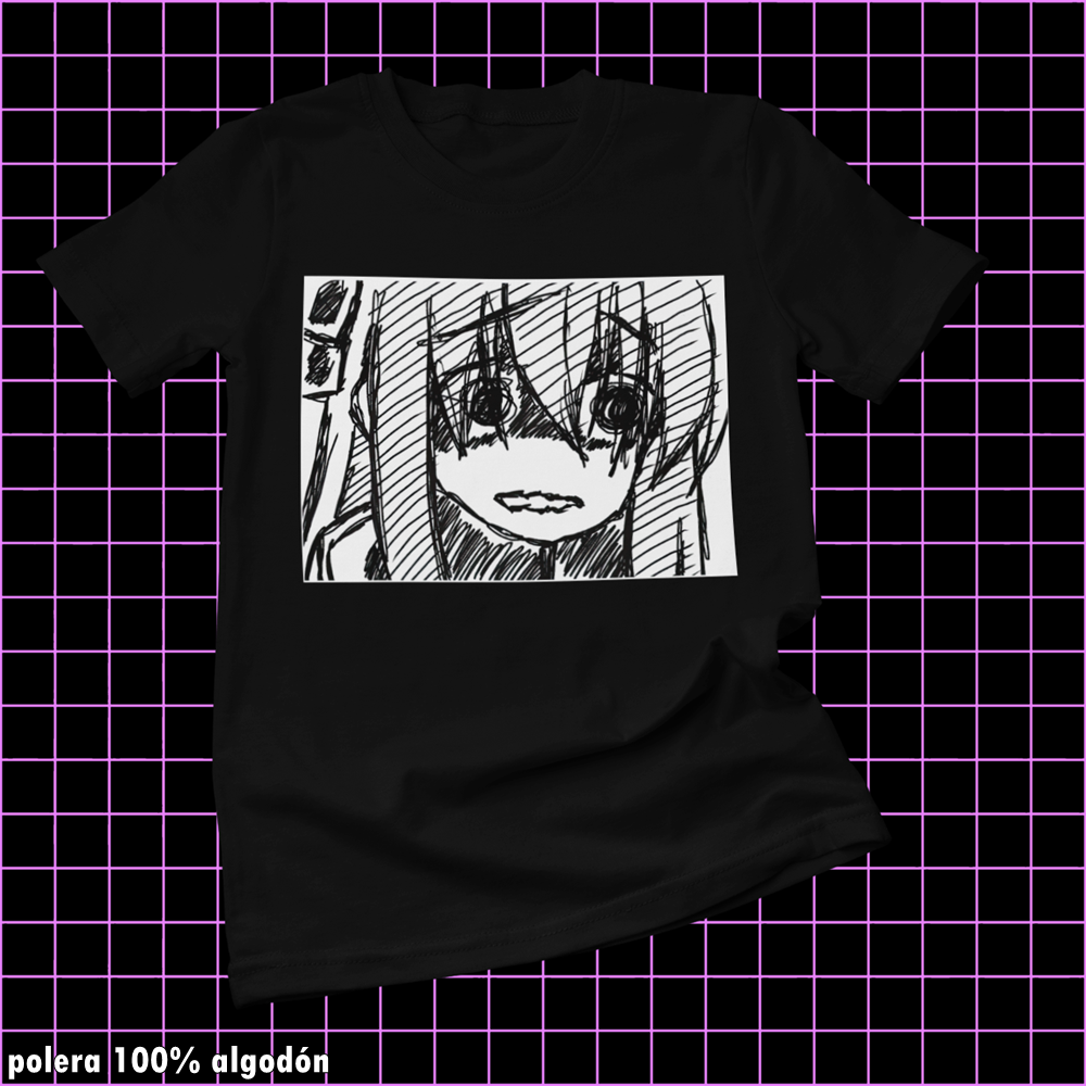 Polera negra de Bocchi the Rock! con Hitori Gotoh