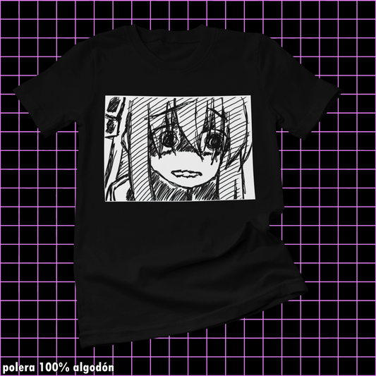 Polera negra de Bocchi the Rock! con Hitori Gotoh