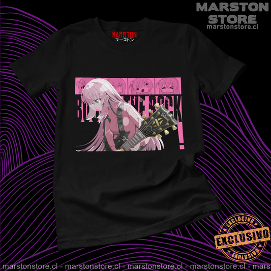 Polera negra de Bocchi the Rock! con Hitori Gotoh