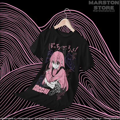 Polera negra de Bocchi the Rock! con Hitori Gotoh