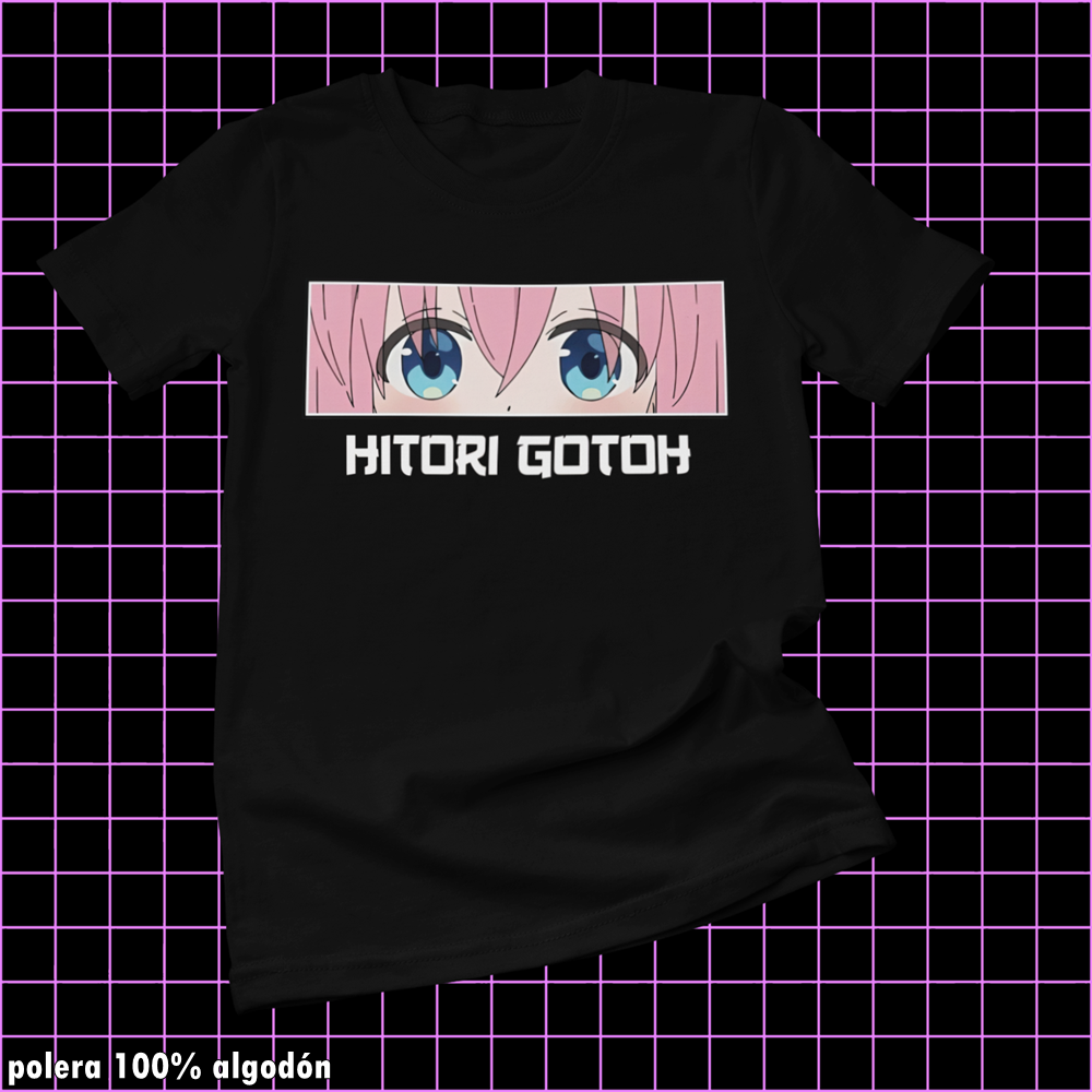 Polera negra de Bocchi the Rock! con Hitori Gotoh