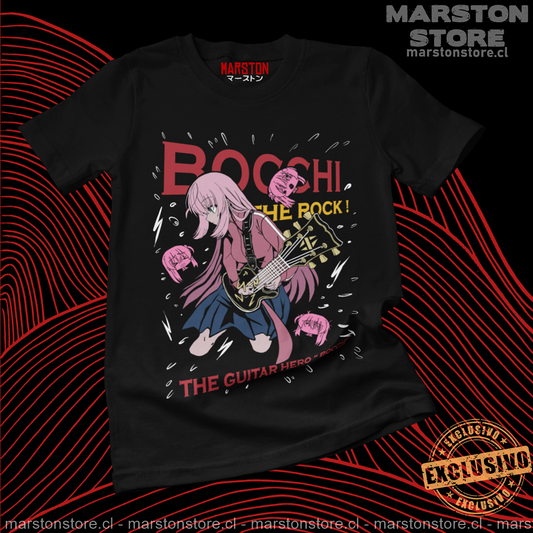 Polera negra de Bocchi the Rock! con Hitori Gotoh