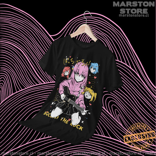 Polera negra de Bocchi the Rock! con Hitori Gotoh