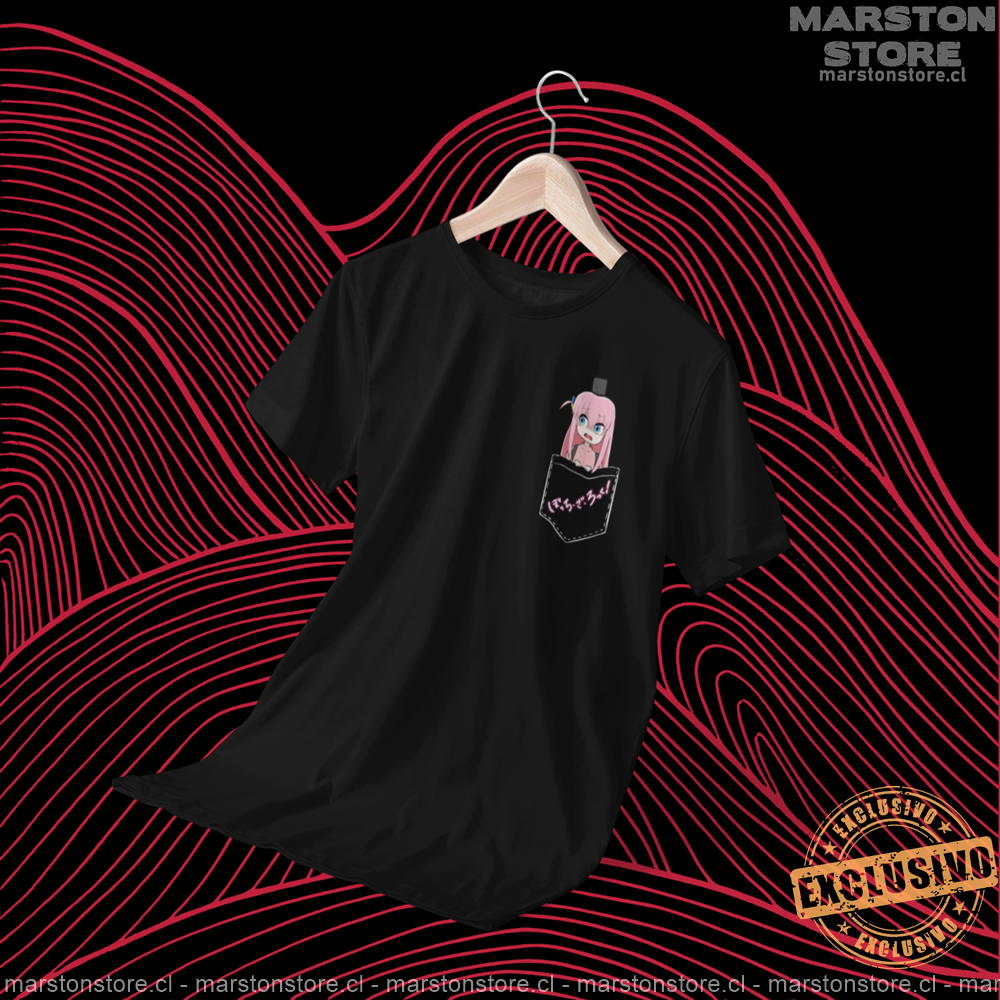 Polera negra de Bocchi the Rock! con Hitori Gotoh