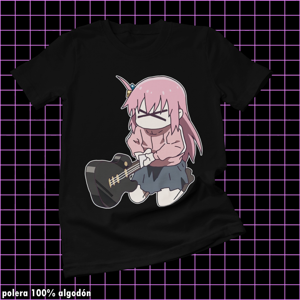 Polera negra de Bocchi the Rock! con Hitori Gotoh