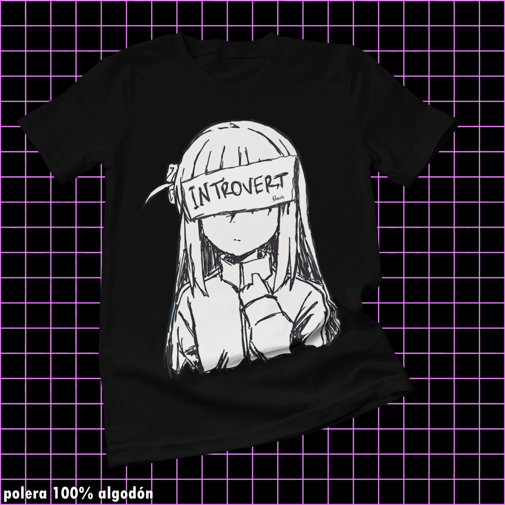 Polera negra de Bocchi the Rock! con Hitori Gotoh