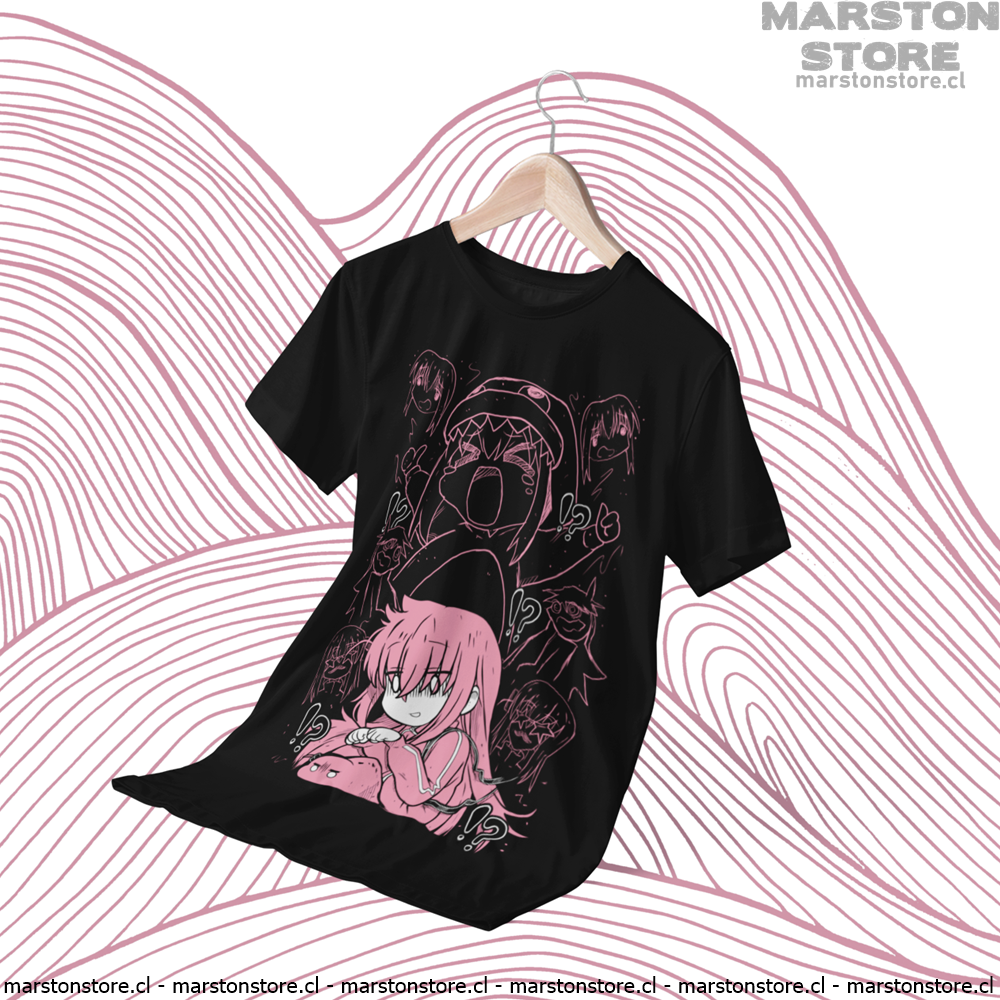 Polera negra de Bocchi the Rock! con Hitori Gotoh