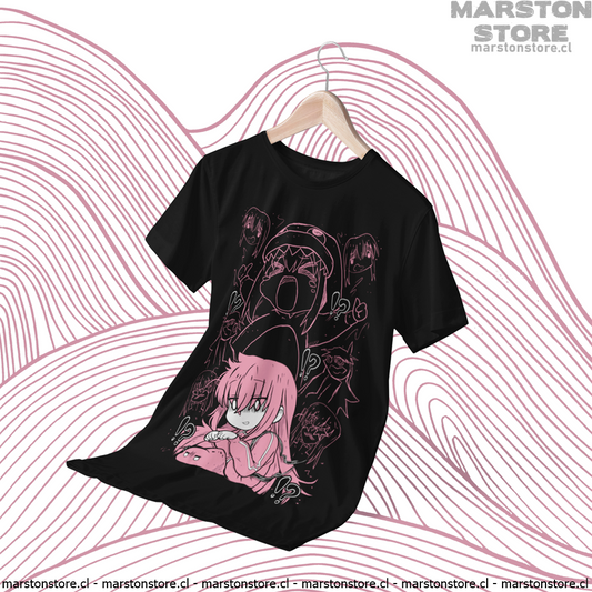 Polera negra de Bocchi the Rock! con Hitori Gotoh