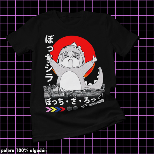 Polera negra de Bocchi the Rock! con Hitori Gotoh