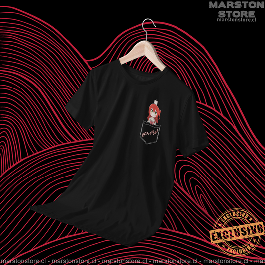 Polera negra de Bocchi the Rock! con Ikuyo Kita