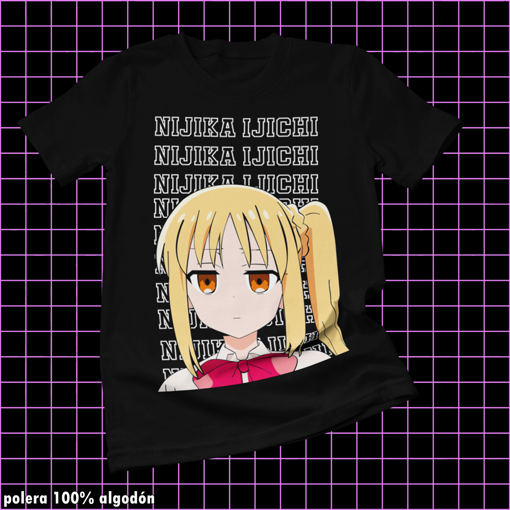 Polera negra de Bocchi the Rock! con Nijika Ijichi