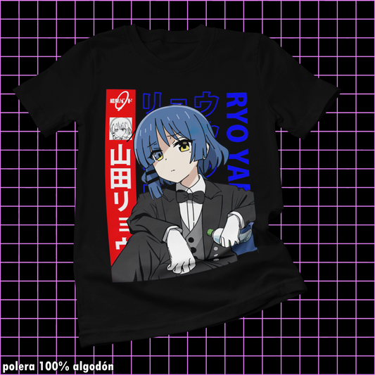 Polera negra de Bocchi the Rock! con Ryo Yamada