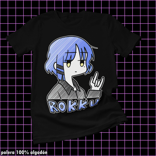 Polera negra de Bocchi the Rock! con Ryo Yamada