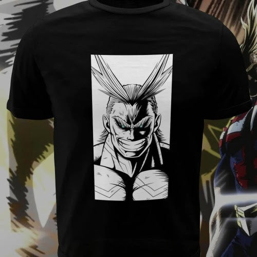 Polera negra de Boku no Hero Academia (My Hero Academia) con All Might